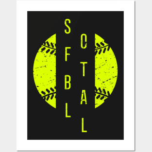 Softball Distressed Shirt Posters and Art